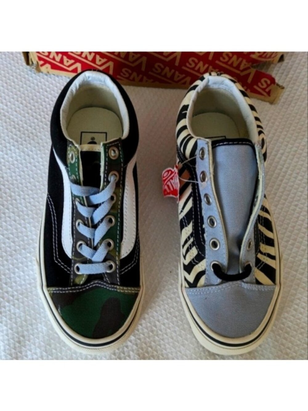 Vans Style 36 Mismatch Zebra Camo Girl Youth 3.5 Youth Animal Print 0926